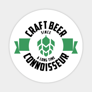 Craft Beer Connoisseur with green beer hops Magnet